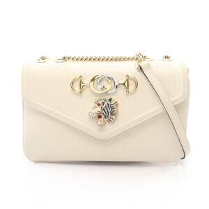 Gucci Raja Tiger Head Shoulder Bag Leather White